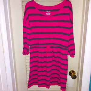 Cherokee Pink & Black-Striped Dress
